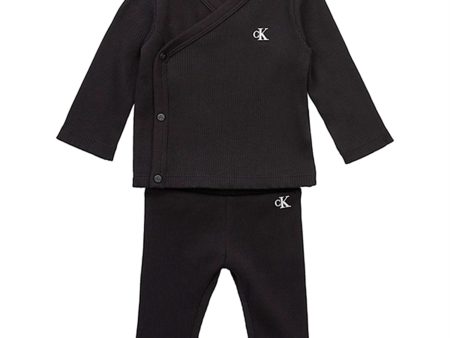 Calvin Klein Ribbed Tracksuit Black Online Sale