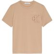 Calvin Klein Monogram Embro Logo T-Shirt Travertine Online now