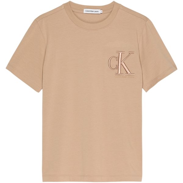 Calvin Klein Monogram Embro Logo T-Shirt Travertine Online now