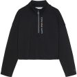 Calvin Klein Logo Zip Up Sweatshirt Black Supply