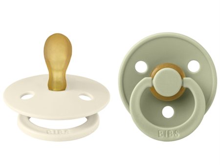 Bibs Colour Latex Symmetrical Pacifier 2-pack Ivory Sage Online